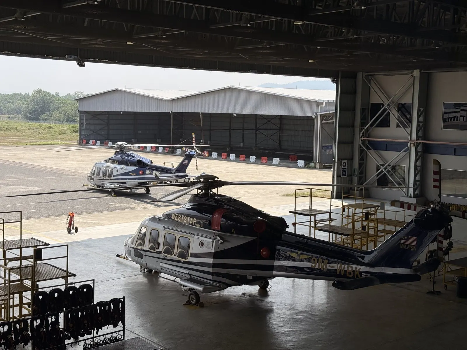 Hangar and apron